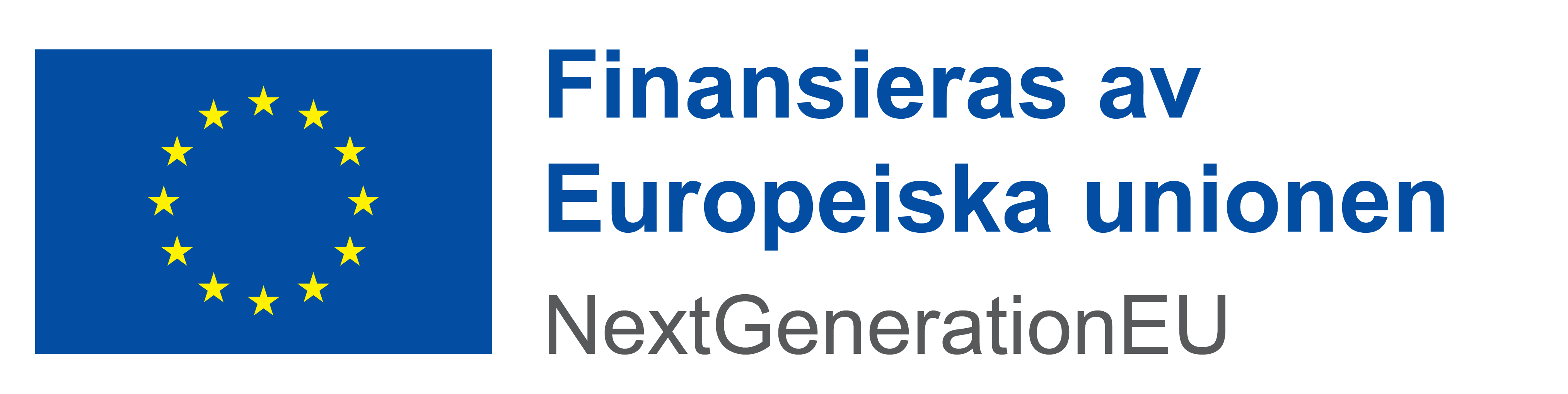 En EU-flagga med text bredvid Finansieras av Europeiska unionen NextGenerationEU