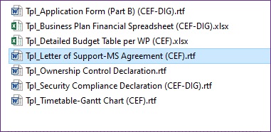 Skärmbildfrån EU-portalen med lista över olika dokument-typer med dokumentet för Member state agreement markerat.